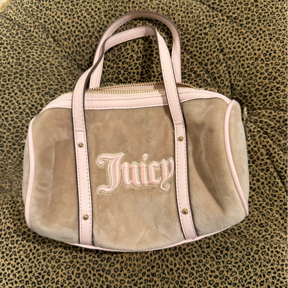 Juicy Couture Pink and Tan Tote Bag with Signature Style